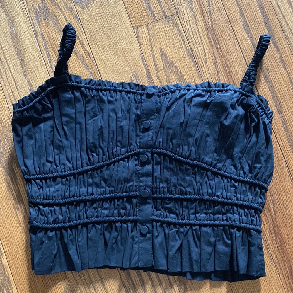 NWOT XS Jcrew cropped black tank